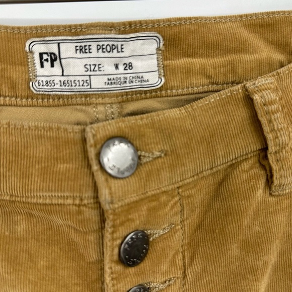 Free People Reagan Raw Hem Corduroy Cropped Pants Size 28 - Picture 6 of 8